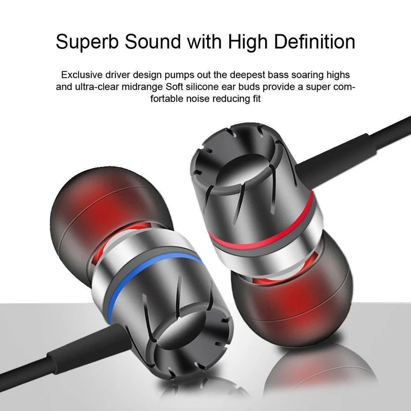Metall Verdrahtete Kopfhörer Für Telefon Für Xiaomi In-Ohr Kopfhörer Für Telefon Für Samsung iPhone Stereo Kopfhörer Mit Mic