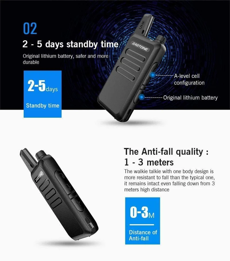 Zastone X6 UHF 400-470MHz MINI Funk-Zweiwegekommunikationsgerät Tragbares Walkie Talkie Mit Headset-Kabel ZT-X6