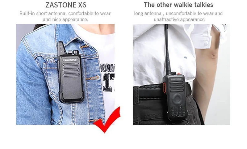Zastone X6 UHF 400-470MHz MINI Funk-Zweiwegekommunikationsgerät Tragbares Walkie Talkie Mit Headset-Kabel ZT-X6
