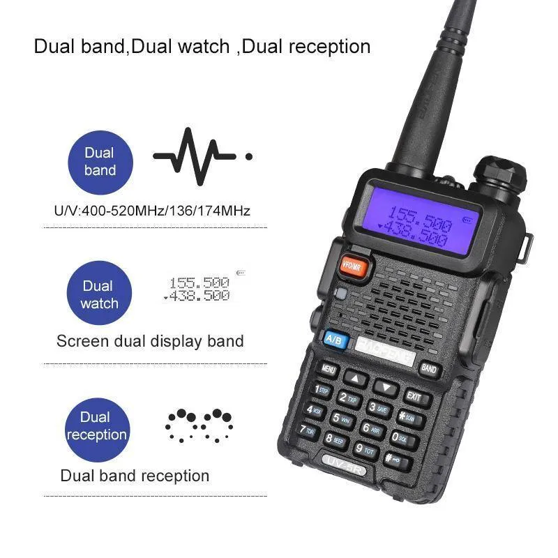 UV-5R Funksprechgerät VHF UHF Dual Band Handfunkgerät pofung uv5r Funksprechgerät 5R Kommunikationsausrüstung