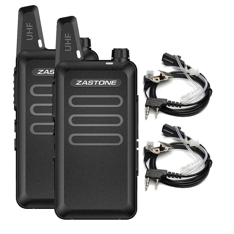 2pcs Zastone X6 Mini-Funksprechgerät UHF 400-470Mhz 16-Kanäle Funksprechgerät mit Kopfhörern Tragbares Kommunikationsgerät ZT-X6