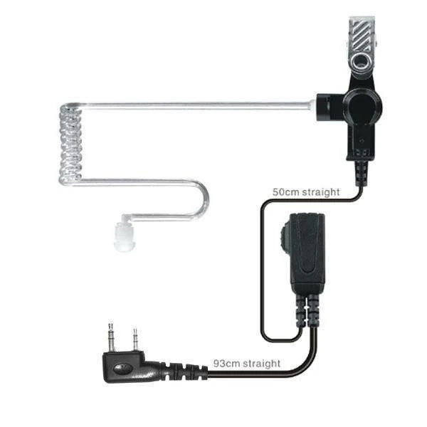 HYS 20-16000Hz MINI Funk-Zweiwege-Kommunikationsgeräte Ohrhörer mit transparenter Röhre In-Ear-Kopfhörer für Walkie Talkie