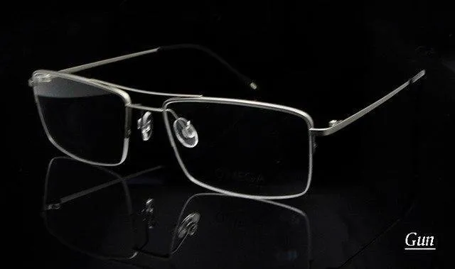 Titan Brillengestell Männer Halbrand Brillen Pilot Glas Brillen Geschäftsmann Brillengestell