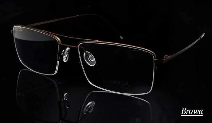 Titan Brillengestell Männer Halbrand Brillen Pilot Glas Brillen Geschäftsmann Brillengestell