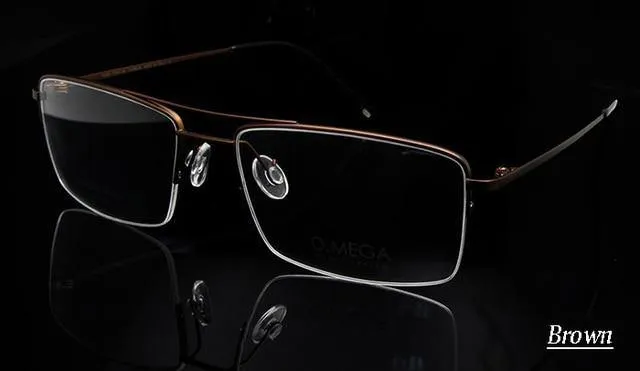 Titan Brillengestell Männer Halbrand Brillen Pilot Glas Brillen Geschäftsmann Brillengestell