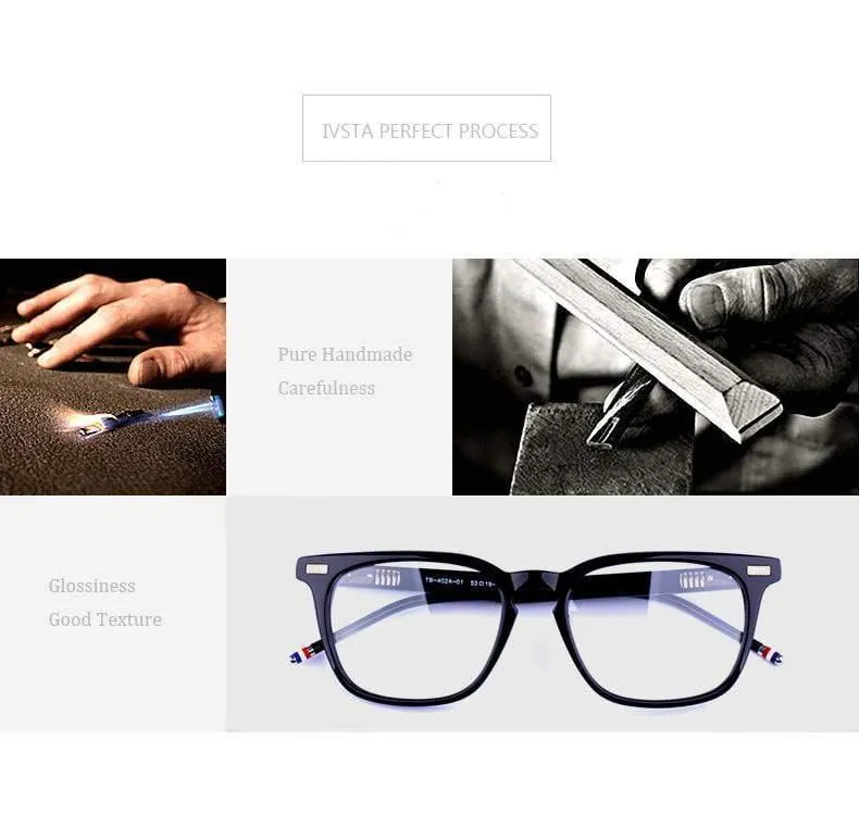 Handgefertigte Acetat-Brille für Herren, verschreibungspflichtige Brillen, optische Rahmen, Spektakel, Vintage, quadratisch
