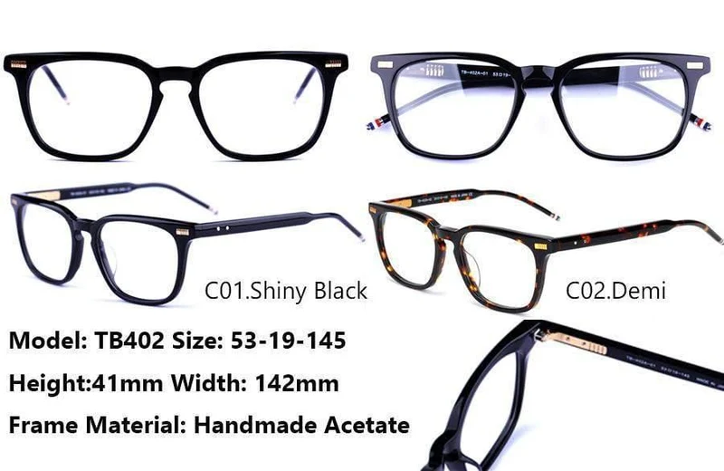 Handgefertigte Acetat-Brille für Herren, verschreibungspflichtige Brillen, optische Rahmen, Spektakel, Vintage, quadratisch