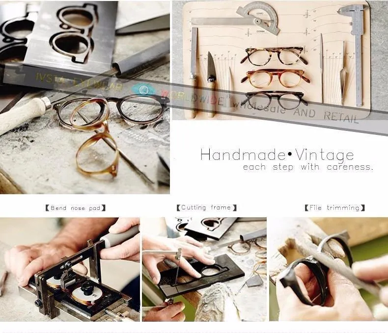 Handgefertigte Acetat-Brille für Herren, verschreibungspflichtige Brillen, optische Rahmen, Spektakel, Vintage, quadratisch