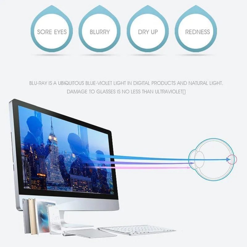 Mode Frauen Herren Computer Brille Retro Metall Blau Licht Blockieren Gläser Runde Gaming Gläser UV400