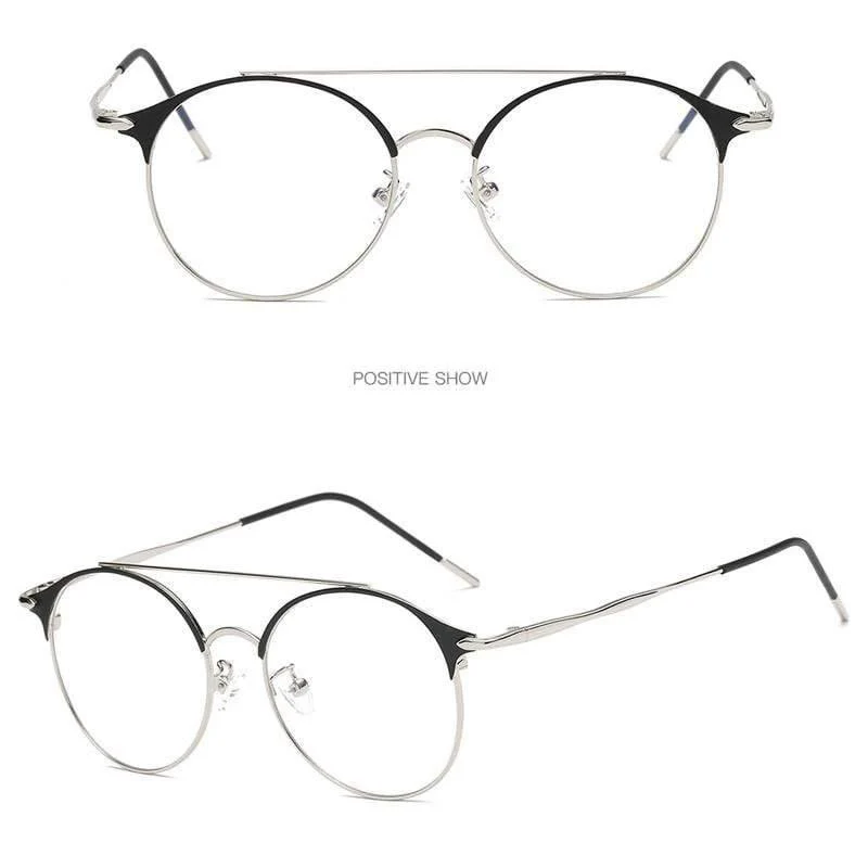 Mode Frauen Herren Computer Brille Retro Metall Blau Licht Blockieren Gläser Runde Gaming Gläser UV400
