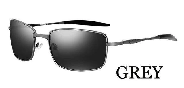 Markendesigner Fahren polarisierte Sonnenbrille Männer Rechteck Metall Sonnenbrille Brillenzubehör