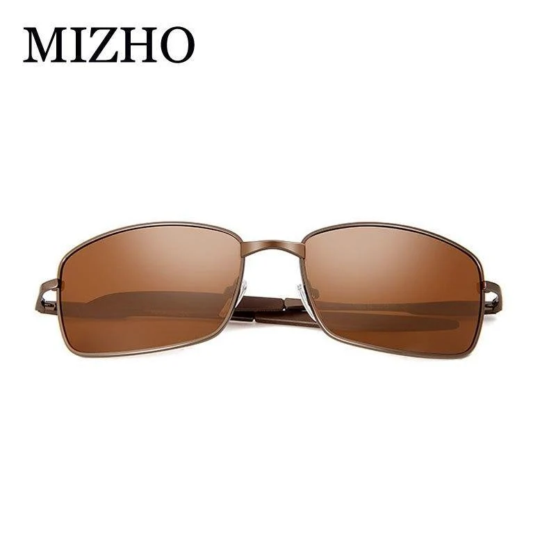 Markendesigner Fahren polarisierte Sonnenbrille Männer Rechteck Metall Sonnenbrille Brillenzubehör