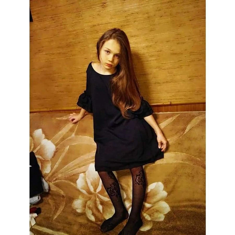 Girls Dress Age 10 12 years Summer Chiffon Dress Flare Sleeve Black Dress For Little Girl Size 6 7 8 9 Teenage Girls Clothes