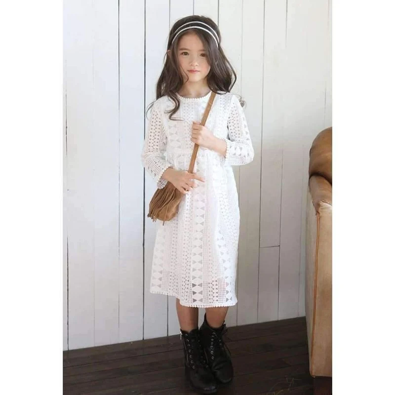 Girls Lace Dress Long Sleeve Fall Winter Little Girl Dress 4 5 6 7 8 9 10 11 12 years Kids Princess Dress Teenage Girls Clothing