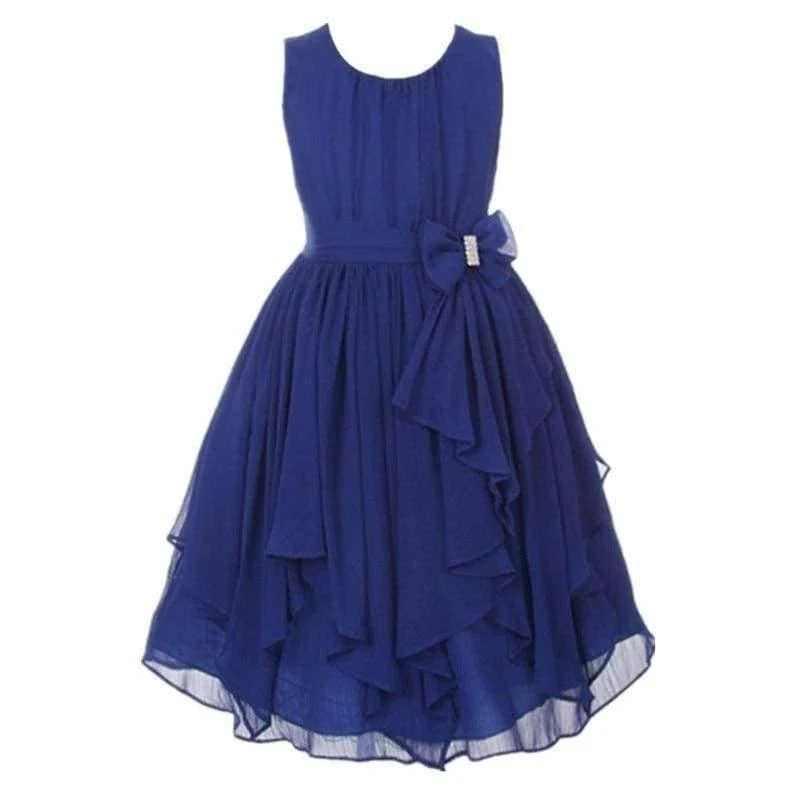 Summer Girls Princess Dress Sleeveless Bowknot Mesh Girls Party Dress 3-14 Years Kids Teenage Girls Clothing