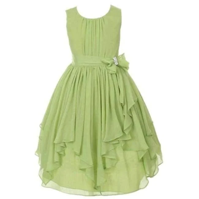 Summer Girls Princess Dress Sleeveless Bowknot Mesh Girls Party Dress 3-14 Years Kids Teenage Girls Clothing