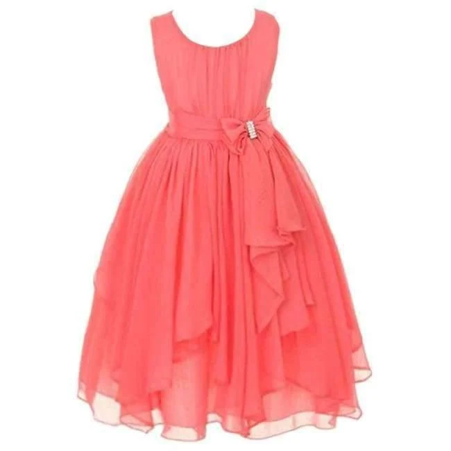 Summer Girls Princess Dress Sleeveless Bowknot Mesh Girls Party Dress 3-14 Years Kids Teenage Girls Clothing