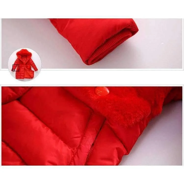 Winter Big Girls Warm Thick Jacket Outwear Clothes Cotton Padded Kids Teenage Coat Children Faux Fur Hooded Parkas P28