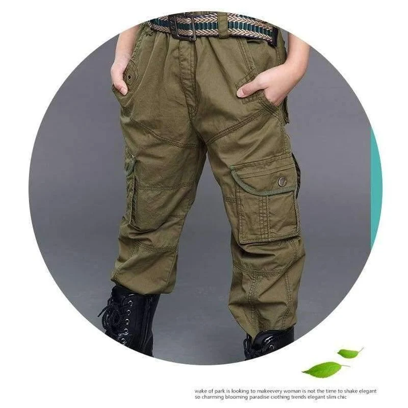 Boys Cargo Pants Spring High Quality Teenage Boy Clothing Kids Pants Boy Trousers Children Cotton Pants Size 5 7 9 13 Year