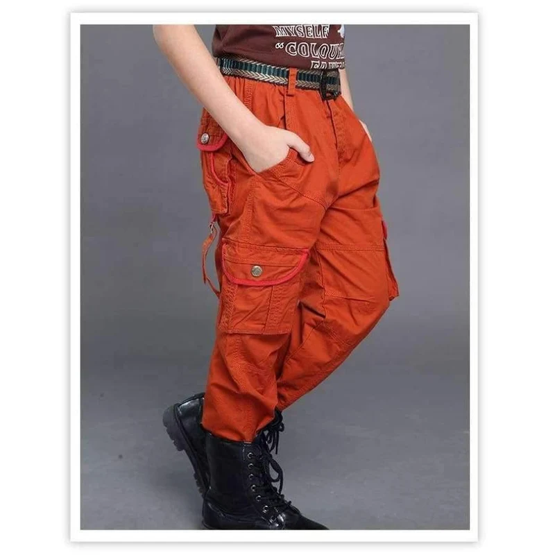 Boys Cargo Pants Spring High Quality Teenage Boy Clothing Kids Pants Boy Trousers Children Cotton Pants Size 5 7 9 13 Year