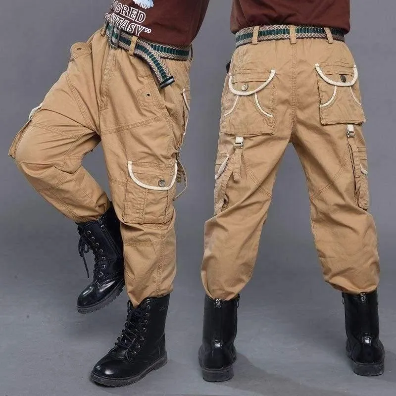 Boys Cargo Pants Spring High Quality Teenage Boy Clothing Kids Pants Boy Trousers Children Cotton Pants Size 5 7 9 13 Year
