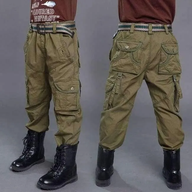 Boys Cargo Pants Spring High Quality Teenage Boy Clothing Kids Pants Boy Trousers Children Cotton Pants Size 5 7 9 13 Year