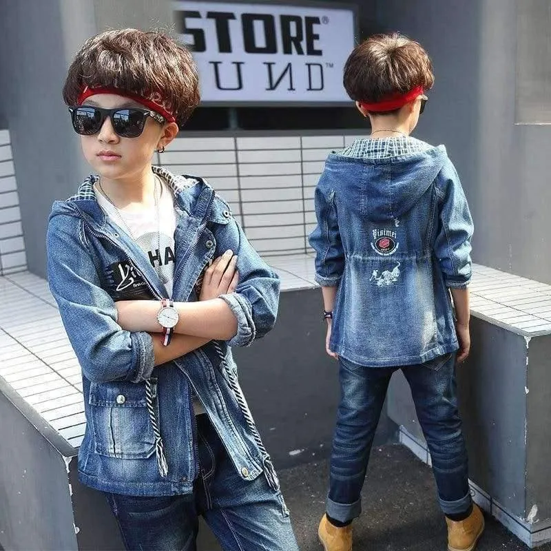 Boy Clothes For Teenagers Boys Denim Jacket 2018 Spring Outerwear For Children Kids Coat For Boys 4 5 7 9 11 13 15 Years