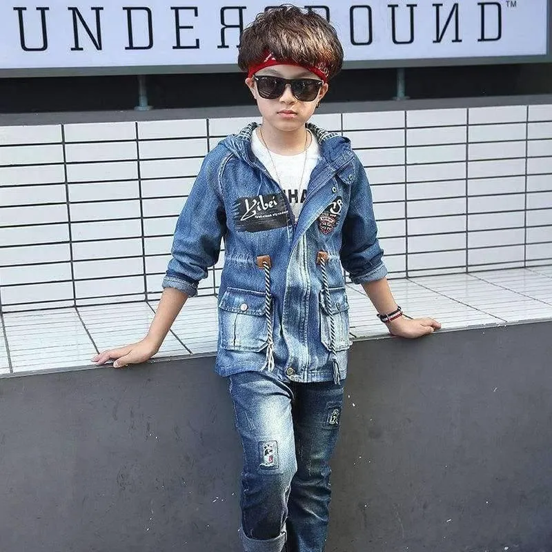 Boy Clothes For Teenagers Boys Denim Jacket 2018 Spring Outerwear For Children Kids Coat For Boys 4 5 7 9 11 13 15 Years