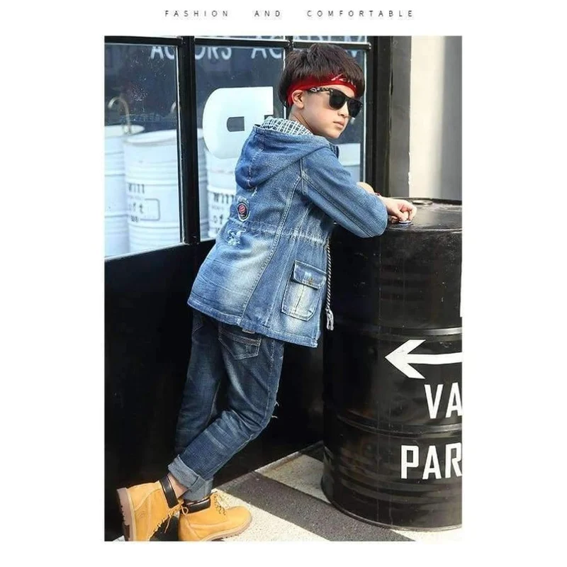 Boy Clothes For Teenagers Boys Denim Jacket 2018 Spring Outerwear For Children Kids Coat For Boys 4 5 7 9 11 13 15 Years