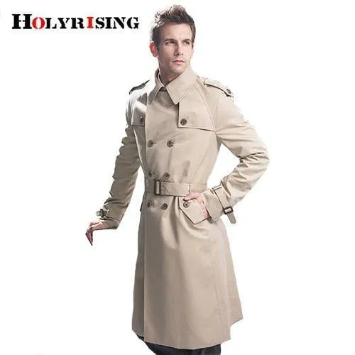 Klassischer zweireihiger Herren-Langmantel für Herren, Herrenbekleidung, lange Jacken und Mäntel, Mantel im britischen Stil, Größe S-6XL