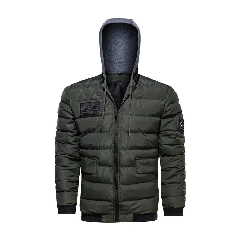 Jacke Männer Militär Mit Kapuze Winter Jacke Männer Dicke Outwear Windjacke Parkas Männlich Plus Größe M-5XL