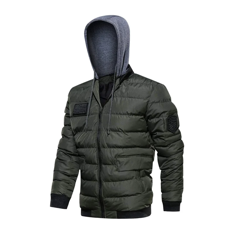 Jacke Männer Militär Mit Kapuze Winter Jacke Männer Dicke Outwear Windjacke Parkas Männlich Plus Größe M-5XL