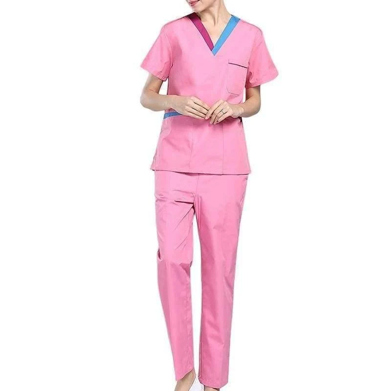 Peelings Medizinische Uniformen Frauen Kurzarm Krankenschwester Uniform Sets Atmungs Krankenhaus Chirurgische Kleidung Arbeitskleidung für Zahnklinik