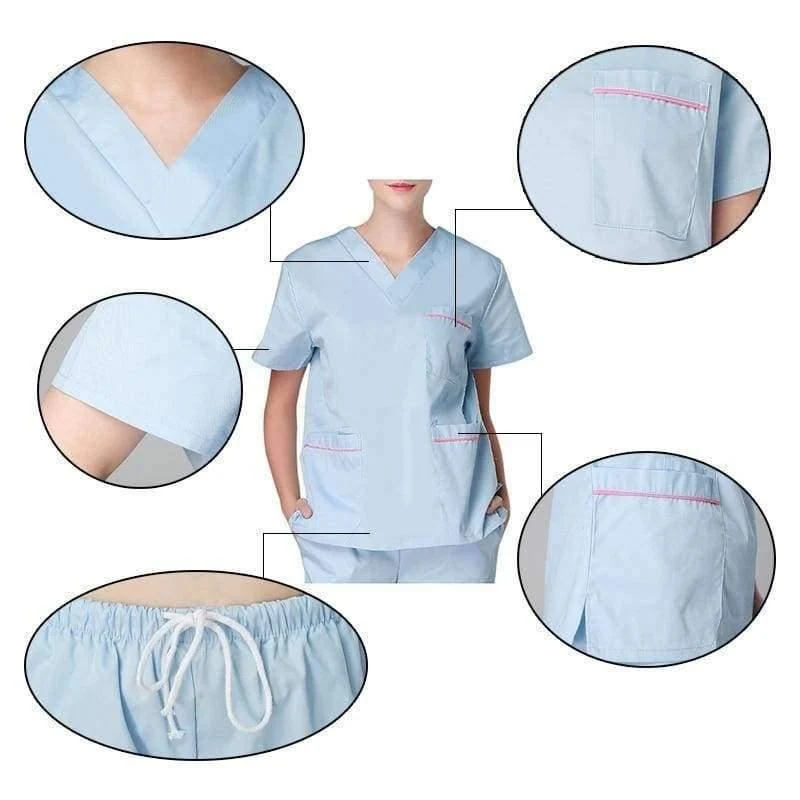 Peelings Medizinische Uniformen Frauen Kurzarm Krankenschwester Uniform Sets Atmungs Krankenhaus Chirurgische Kleidung Arbeitskleidung für Zahnklinik