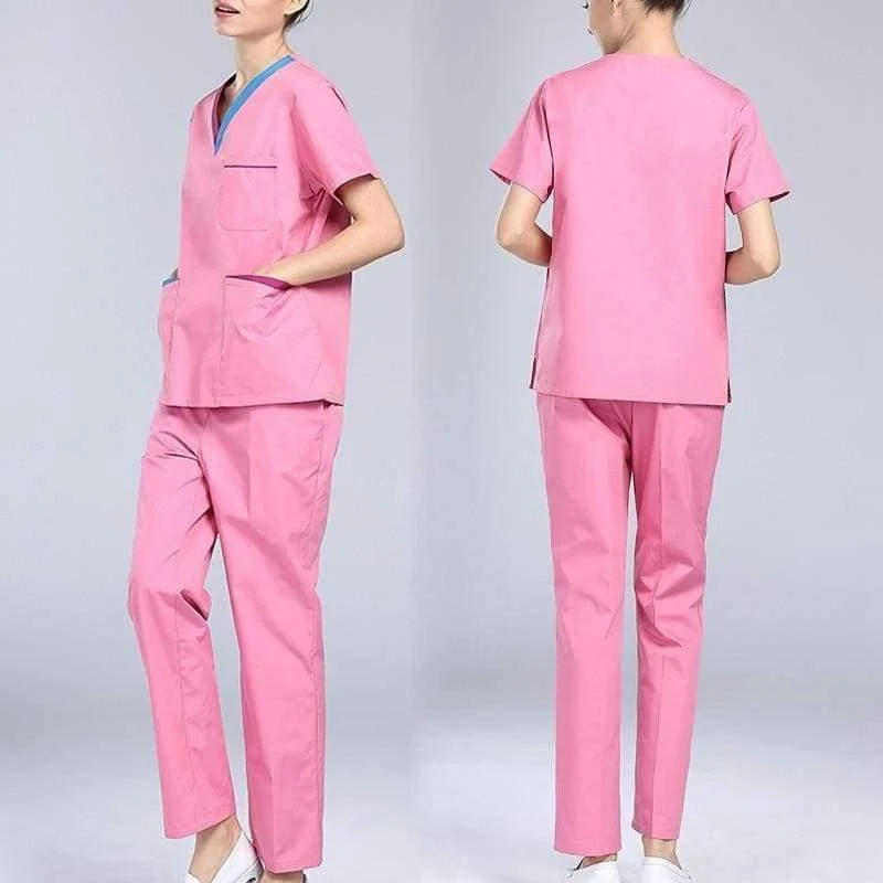 Peelings Medizinische Uniformen Frauen Kurzarm Krankenschwester Uniform Sets Atmungs Krankenhaus Chirurgische Kleidung Arbeitskleidung für Zahnklinik