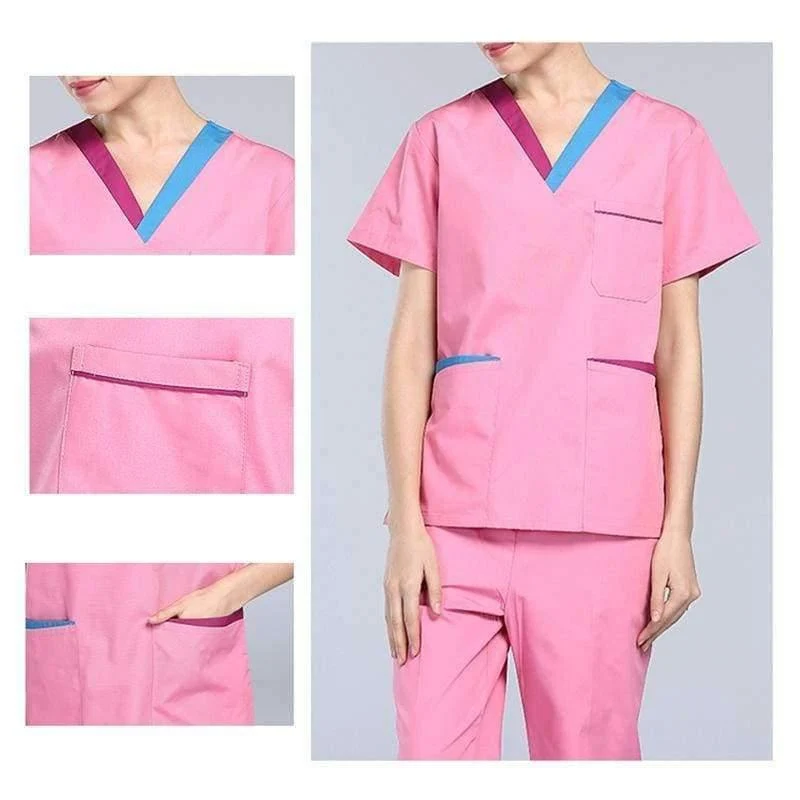 Peelings Medizinische Uniformen Frauen Kurzarm Krankenschwester Uniform Sets Atmungs Krankenhaus Chirurgische Kleidung Arbeitskleidung für Zahnklinik