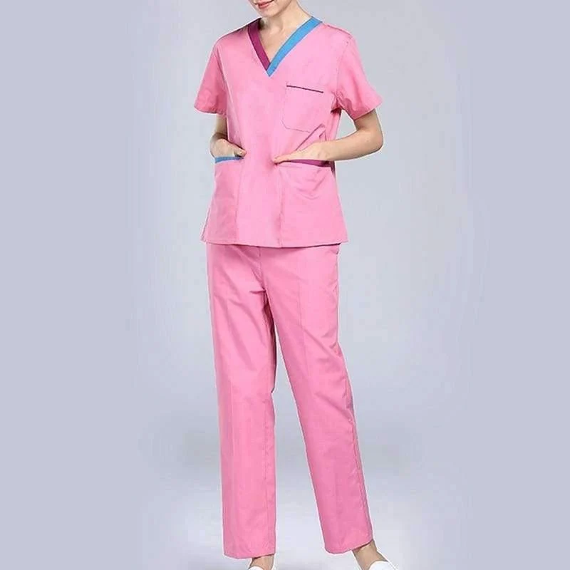Peelings Medizinische Uniformen Frauen Kurzarm Krankenschwester Uniform Sets Atmungs Krankenhaus Chirurgische Kleidung Arbeitskleidung für Zahnklinik