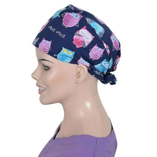 100% Baumwolle Medical Scrubs Cap Eulendruck Nurse Doctor Caps Frauen Männer Arbeitshut Krankenhausbetrieb Beauty Spa Hut