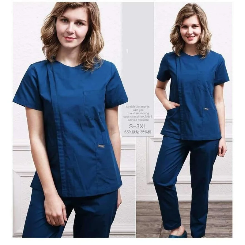 Medizinische Kleidung Peeling-Sets Operationskittel Ärzte Krankenschwestern Kurzarm Uniformen Zahnmedizin Oral Clinic Pet Doctor Workwear Overall