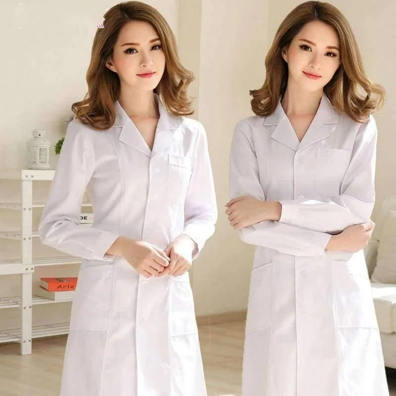 Stilvolle und elegante Krankenhaus-Krankenschwesteruniform, Sommer-Kurzarm-Medizinkleidung, Kosmetikerin, Apotheke, weißer Kittel