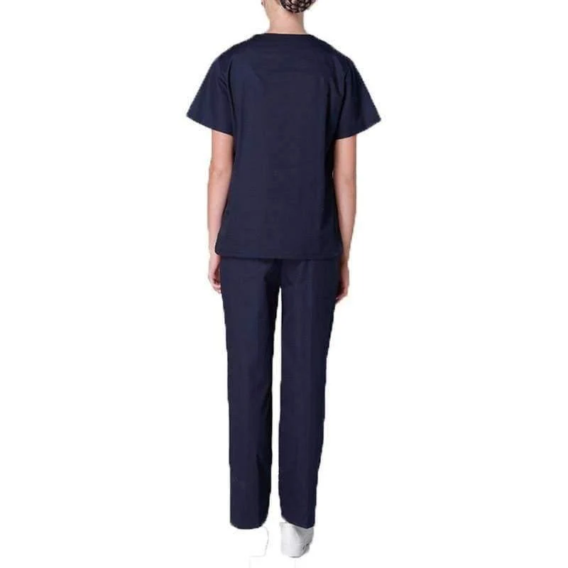 Sommer Medizinische Peelings Frauen Krankenschwester Uniform V-ausschnitt Kurzarm Schönheit Salon Kleidung Krankenhaus Männer OP-Kittel Mantel + Hosen S-2XL
