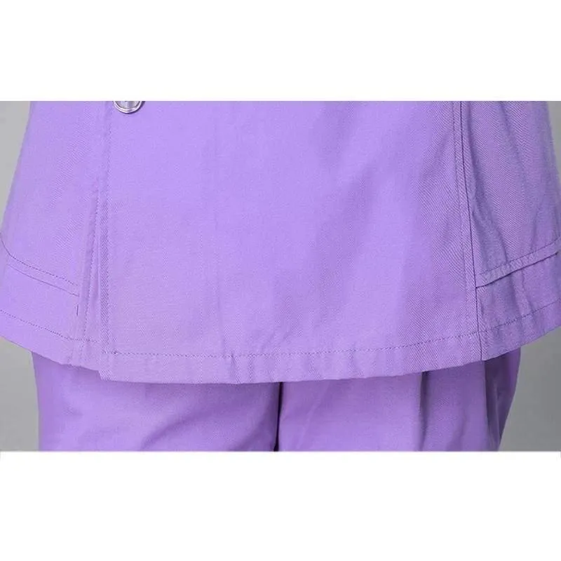 Krankenschwester der Frauen medizinische Kleidung Krankenhaus-chirurgische Klagen scheuert Krankenpflege-Uniformen-Schönheits-Salon-weiblichen kurzen Hülsen-Mantel + Pants