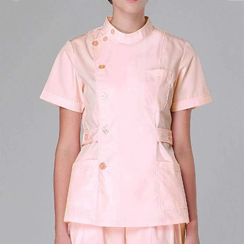 Krankenschwester der Frauen medizinische Kleidung Krankenhaus-chirurgische Klagen scheuert Krankenpflege-Uniformen-Schönheits-Salon-weiblichen kurzen Hülsen-Mantel + Pants