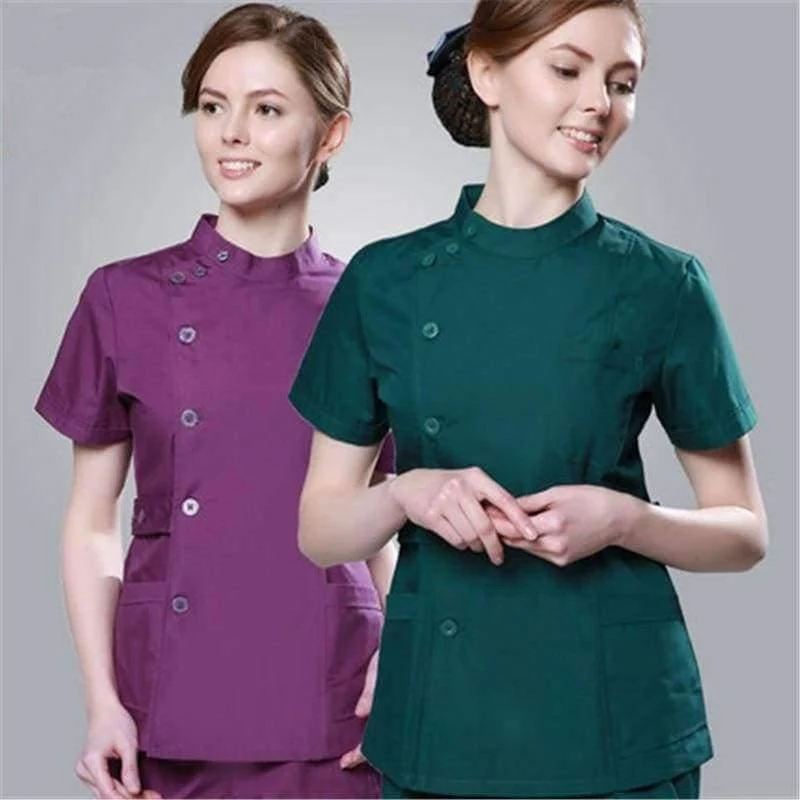 Sommer Frauen Krankenhaus individuelles Logo medizinisches Peeling-Set Design Slim Fit Zahnpeelings Schönheitssalon Krankenschwester Uniform Spa