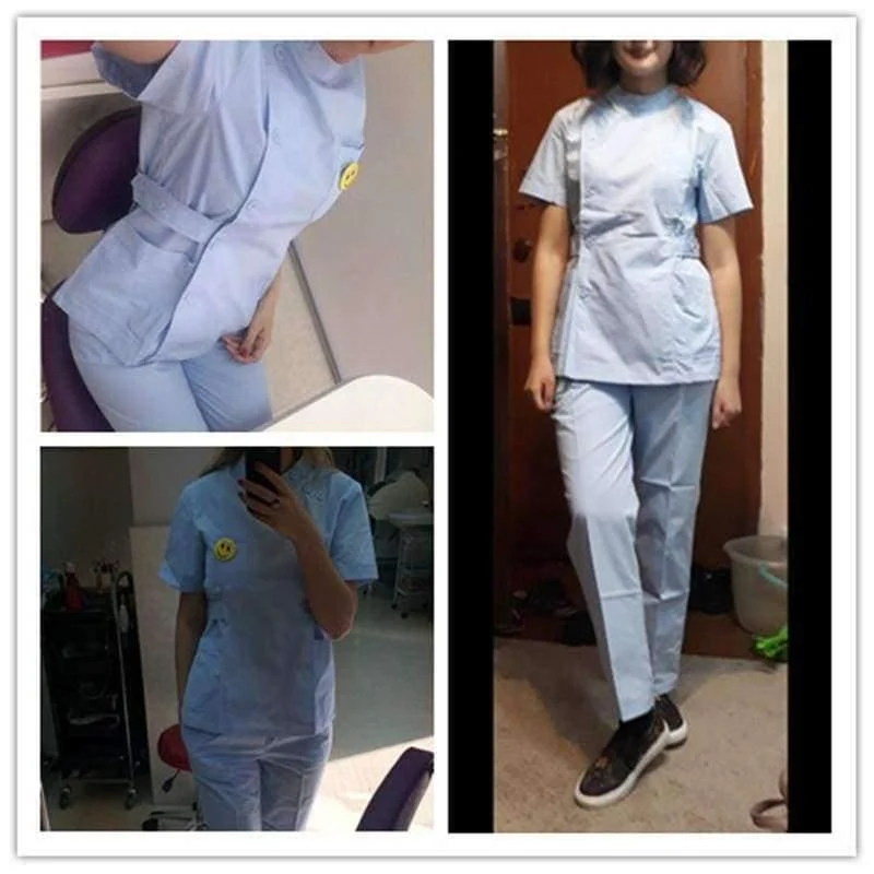 Sommer Frauen Krankenhaus individuelles Logo medizinisches Peeling-Set Design Slim Fit Zahnpeelings Schönheitssalon Krankenschwester Uniform Spa