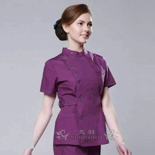 Sommer Frauen Krankenhaus individuelles Logo medizinisches Peeling-Set Design Slim Fit Zahnpeelings Schönheitssalon Krankenschwester Uniform Spa