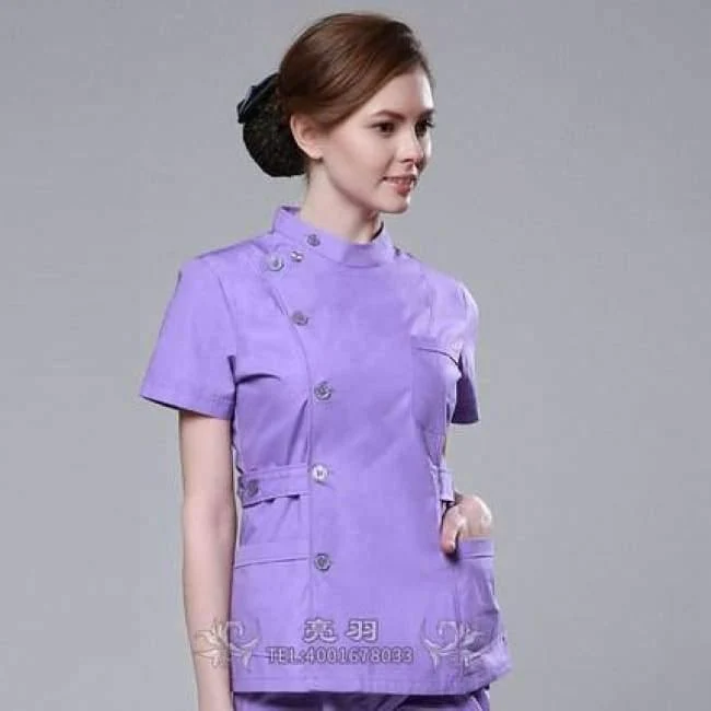 Sommer Frauen Krankenhaus individuelles Logo medizinisches Peeling-Set Design Slim Fit Zahnpeelings Schönheitssalon Krankenschwester Uniform Spa