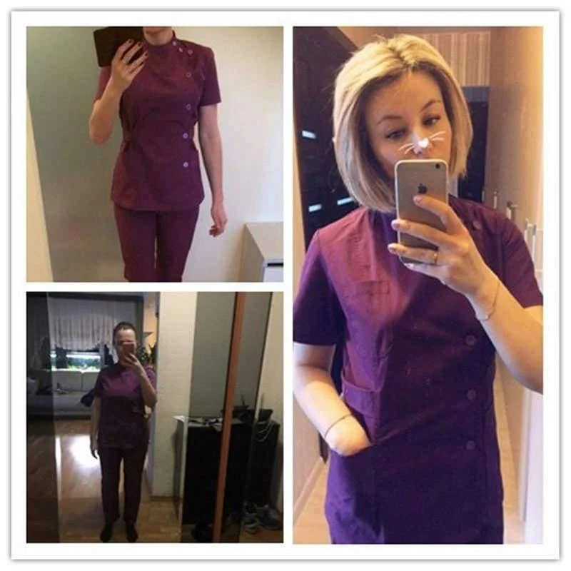 Sommer Frauen Krankenhaus individuelles Logo medizinisches Peeling-Set Design Slim Fit Zahnpeelings Schönheitssalon Krankenschwester Uniform Spa