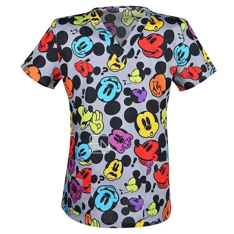 Frauen-Krankenschwester-Uniform-medizinische Kleidung übersteigt Karikatur-Doktor Veterinary Dentist Scrub Cotton-Krankenhaus-Laborklinik-Abnutzungs-Frauen-T-Shirt