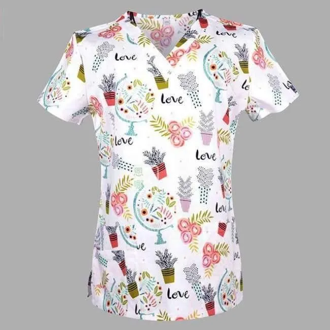 Frauen-Krankenschwester-Uniform-medizinische Kleidung übersteigt Karikatur-Doktor Veterinary Dentist Scrub Cotton-Krankenhaus-Laborklinik-Abnutzungs-Frauen-T-Shirt